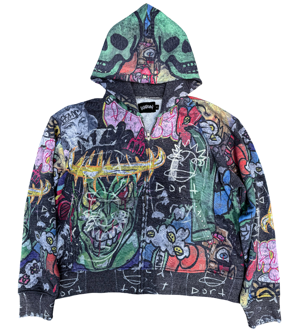 Gangermatic Zip Up Black Ash Gray