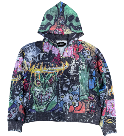 Gangermatic Zip Up Black Ash Gray