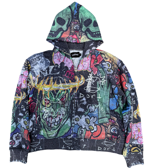 Gangermatic Zip Up Black Ash Gray